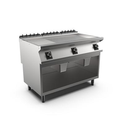 Mareno M1-700 Elektrische Bakplaat Met 2/3 Gladde En 1/3 Geribbelde Mat Verchroomde Plaat - 120cm -  171.263 1