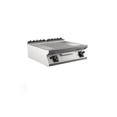 Mareno M1-900 Gasbakplaat Met 2/3 Gladde En 1/3 Geribbelde Mat Verchroomde Plaat - 80cm -  191.221 1