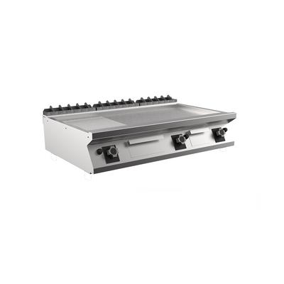 Mareno M1-900 Gasbakplaat Met 2/3 Gladde En 1/3 Geribbelde Mat Verchroomde Plaat - 120cm -  191.229 1