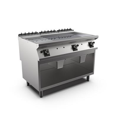 Mareno M1-900 Gasbakplaat Met 2/3 Gladde En 1/3 Geribbelde Verchroomde Plaat - 120cm -  191.232 1