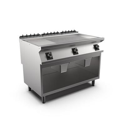 Mareno M1-900 Elektrische Bakplaat Met 2/3 Gladde En 1/3 Geribbelde Mat Verchroomde Plaat - 120cm -  191.263 1