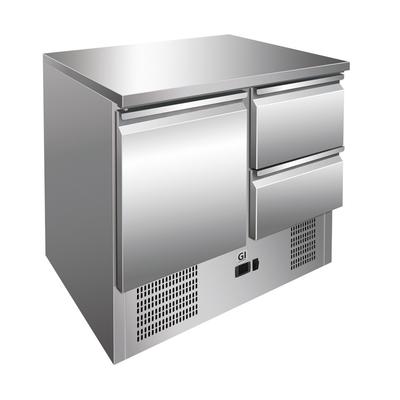 Gastro-Inox RVS Werkbank Met 1 Deur & 2 Laden, Geforceerd Gekoeld, Gastro-Inox 202.011 1