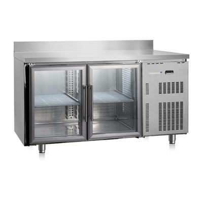 Marecos Softline RVS Gekoelde Werkbank 600mm Diep Met 2 Glasdeuren En Achteropstand - Gastro-Inox 222.008 1
