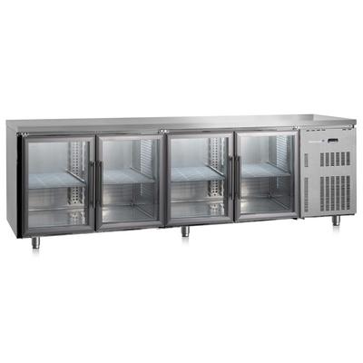 Marecos Softline RVS Gekoelde Werkbank 600mm Diep Met 4 Glasdeuren - Gastro-Inox 222.027 1