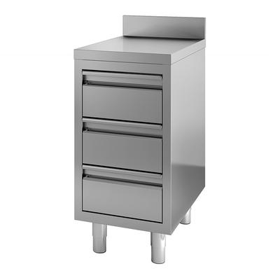 Werkbank van Roestvast Staal met 3 Lades en Opstand 400(l)x600(d)x880(h)mm - 302.154 1
