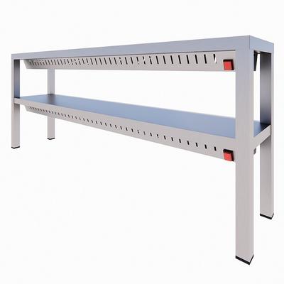 Gastro-Inox Dubbele Etagère van RVS met Warmhoudlampen, 1200(l)x300(d)x650(h)mm - 303.341 1