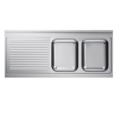 Spoeltafelwerkblad Bakken R Roestvast Staal AISI 304 1600x700x40mm - 305.366 1