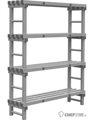 308.242 REA Grey Eurostelling 4 schappen 1400(l)x400(d)x1750(h)mm