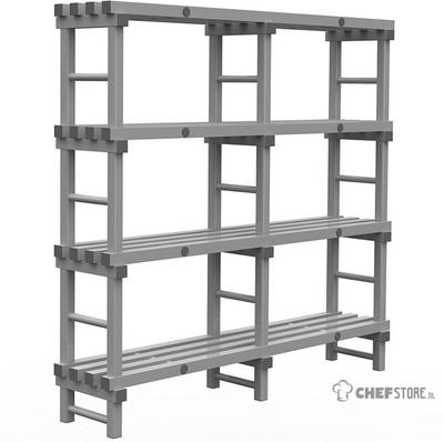 308.245 REA Grey Eurostelling 4 schappen 1500(l)x400(d)x1750(h)mm