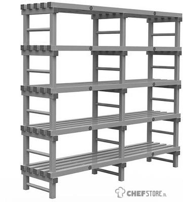 308.284 REA Grey Eurostelling 5 schappen 1800(l)x500(d)x1850(h)mm