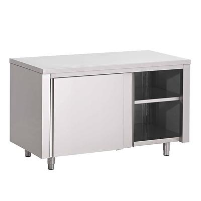 Gastro-Inox RVS Werkbank 2000(l)x600(d)x850(h)mm Met Schuifdeuren, Gastro-Inox 312.060 1