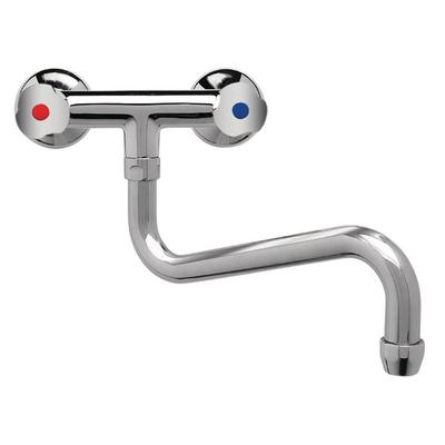 Gastro-Inox High Performance Duobloc Laag Muurmodel 25(Ø)mm Mengkraan 250mm, Gastro-Inox 402.016 1