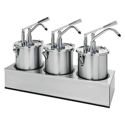 Sausdispenser 3x 5 Liter, Roestvrijstaal 18/10, Gastro-Inox 503.103 1