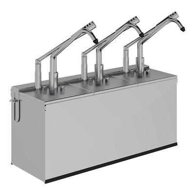 Sausdispenser Met 3-Delige Hevelbediening En 3x GN 1/4 Bakken Met Behuizing, Gastro-Inox 503.185 1