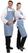 Whites halterschort blauw-wit geblokt | A554 7