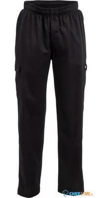 Chef Works unisex slim fit cargo broek zwart XL |  B222-XL