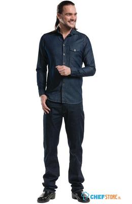 Chaud Devant Blue Denim Stretch Heren Blouse 3xl, Chaud Devant B543-XS