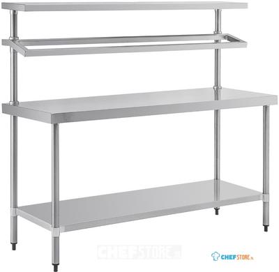 Rvs Werktafel Met Wandplanken | 150cm | Vogue | CB909