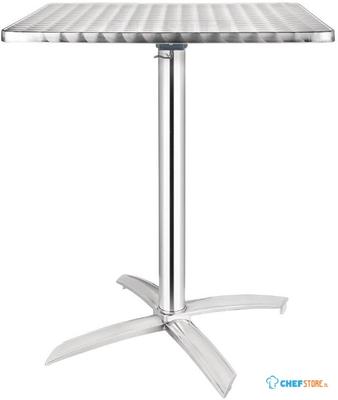 Bolero vierkante bistrotafel met kantelbaar RVS blad 60cm | CG838