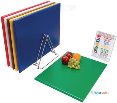 Hygiplas HDPE Snijplanken Set Met Rek 610x455x25mm - Hygiplas CH303