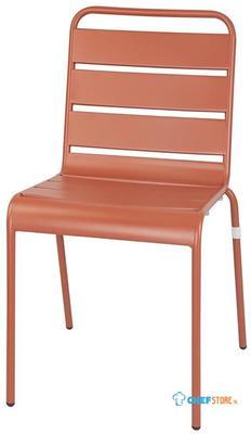 Bolero Terracotta Gelateerde Stalen Zijstoelen (4 Stuks) - CK063