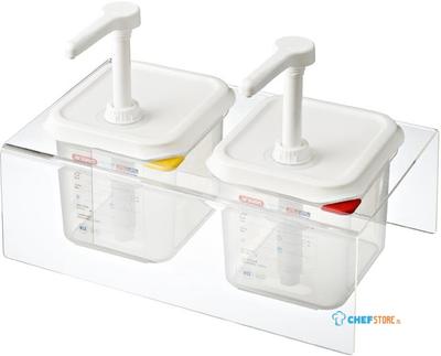 Araven set van 2 sausdispensers GN 1/6 transparant 2,6ltr |  CR822