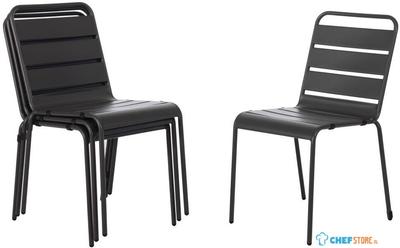 Bolero stalen stoel grijs - 4 stuks | CS727