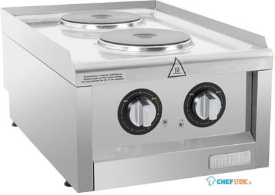 Buffalo 600 Serie Elektrische Kookplaat met 2 Kookzones - CU472