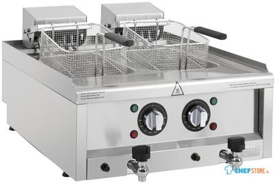 Buffalo 600 Serie Elektrische Friteuse met Dubbele Tank 2 X 8 Liter - CU477