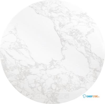 Rond Bolero Tafelblad met Wit Marmereffect 600 mm - DC300