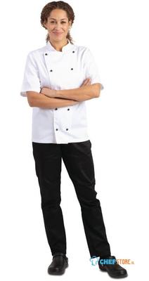 Whites Chicago unisex koksbuis korte mouw wit M | DL711-M