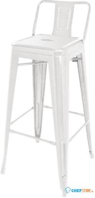 Bolero Bistro Stalen Hoge Kruk met Rugleuning Wit (4 Stuks) - DL890