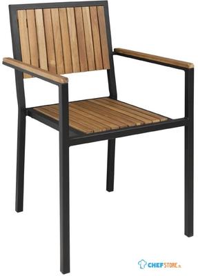 Bolero stalen en acaciahouten stoelen met armleuningen | DS151