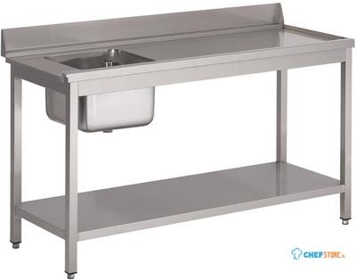 Gastro M RVS spoeltafel 1 spoelbak links 100x70cm |  DS460