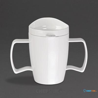 Olympia Kristallon Heritage Drinkbeker met Deksel 300ml Wit (4 Stuks) - Olympia DW715