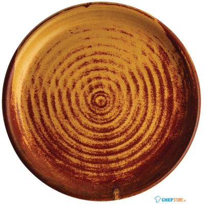 Olympia Canvas ronde borden met smalle rand roestoranje 18cm | FA309
