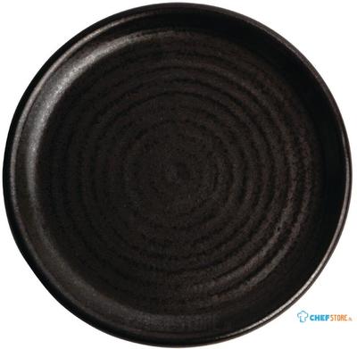 Olympia Canvas ronde borden met smalle rand zwart 18cm | FA316