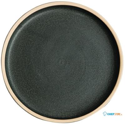 Olympia Canvas platte ronde borden donkergroen 18cm | FA321