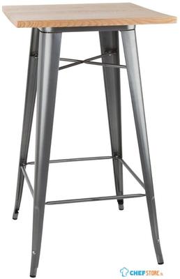 Bolero Bistro Bartafel met Houten Blad Grijs - Bolero FB596