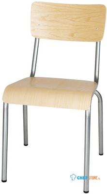 Bolero Cantina Gegalvaniseerd Stalen Stoelen Met Houten Zitting En Rugleuning (4 Stuks), Bolero FB946