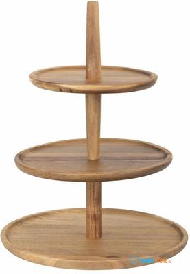 Olympia Acaciahouten Etagère 305(Ø) X 395(h)mm, Olympia FE152