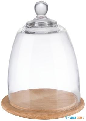 Aps Serveerplank Met Glazen Cloche 185mm, APS FT201