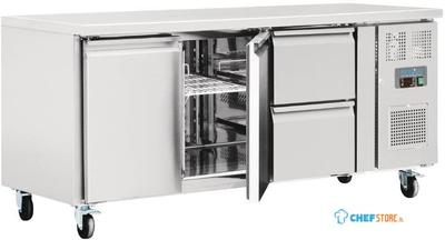 Gekoelde werkbank | 2 deuren | 2 laden | 1/1GN | Geforceerd | GD874