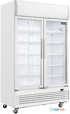 Polar G-Serie Tweedeurs Displaykoeling Met Lichtbak 950l Klapdeuren, Polar GE580