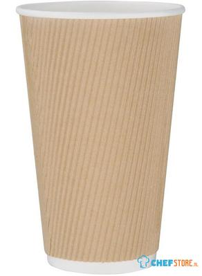Fiesta Hot Cups met gerimpeld wand lichtbruin 48cl x25 | GF025