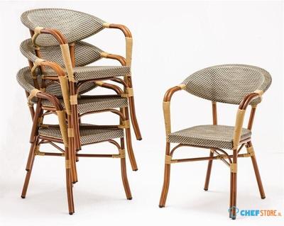 Bolero kunststof rotan stoelen met armleuning | GJ767