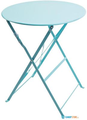 Bolero ronde stalen opklapbare tafel turquoise 59,5cm | GK983