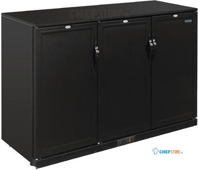 Polar G-Serie 900mm Barkoeling Drie Deuren 330L Zwart - Polar GL017