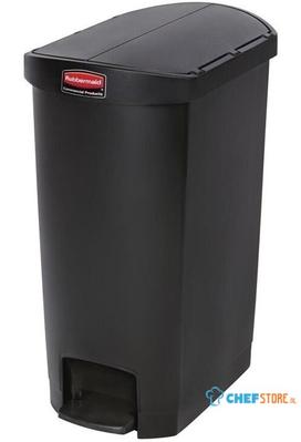 Rubbermaid Slim Jim End Step pedaalemmer 50ltr zwart - GL031