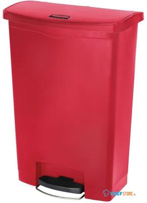 Rubbermaid Slim Jim Front Step pedaalemmer 90ltr rood - GL038